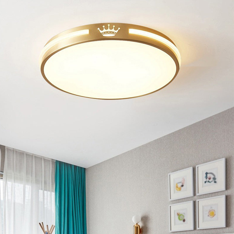 Minimalism Flush Mount Round Metal Ceiling Light Fixture for Bedroom