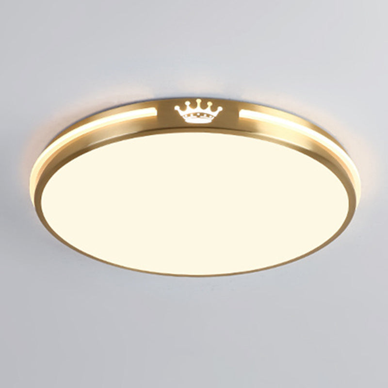 Minimalism Flush Mount Round Metal Ceiling Light Fixture for Bedroom