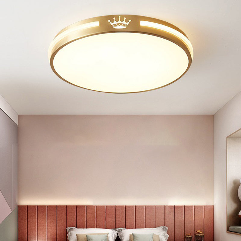 Minimalism Flush Mount Round Metal Ceiling Light Fixture for Bedroom