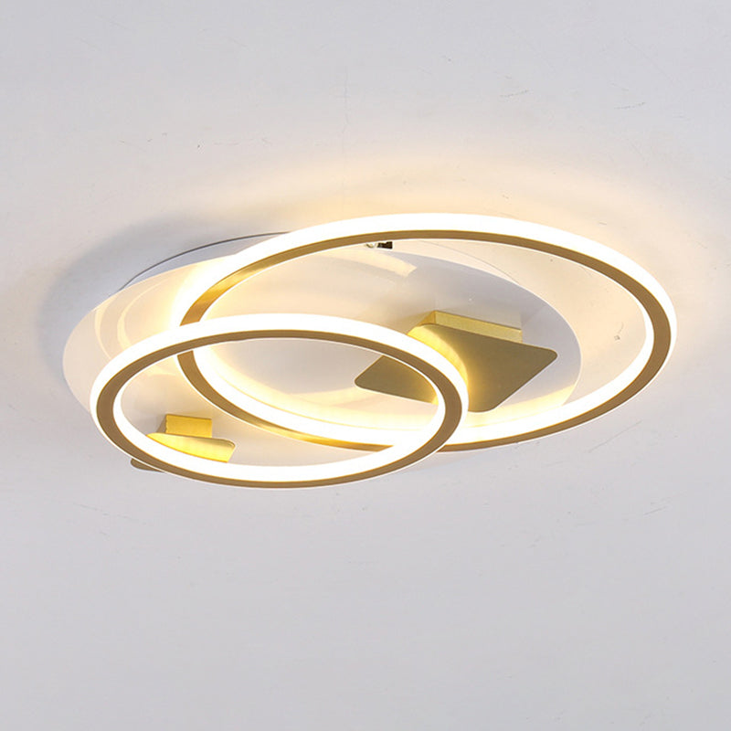 Contemporary Ceiling Lighting Gold Flush Mount Fixture with Metal for Living Room