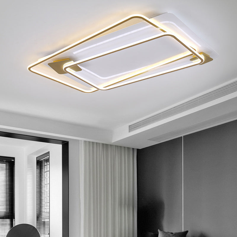 Contemporary Ceiling Lighting Gold Flush Mount Fixture with Metal for Living Room