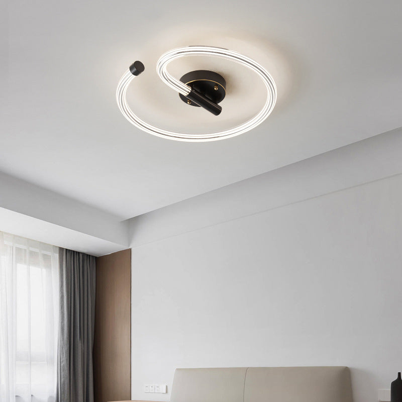 Modern Creative Style Ceiling Lighting Brass and Acrylic Flush Mount Fixture for Bedroom