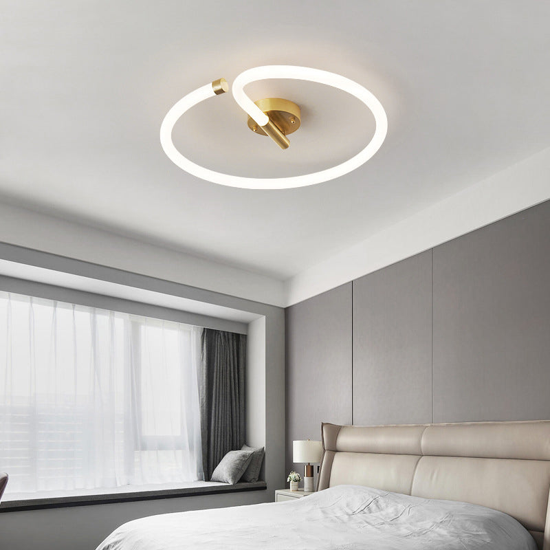 Modern Creative Style Ceiling Lighting Brass and Acrylic Flush Mount Fixture for Bedroom