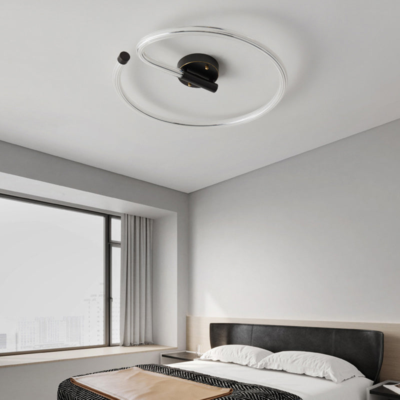 Modern Creative Style Ceiling Lighting Brass and Acrylic Flush Mount Fixture for Bedroom