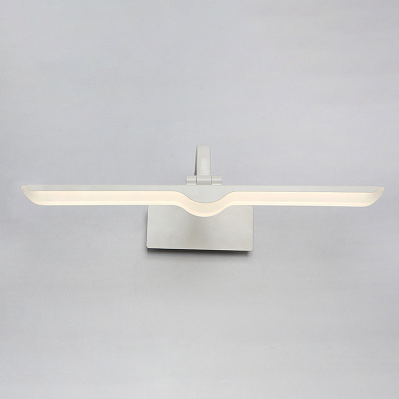 Metal Linear Vanity Wall Lights Contemporary 1 Light Vanity Lighting Fixtures in White