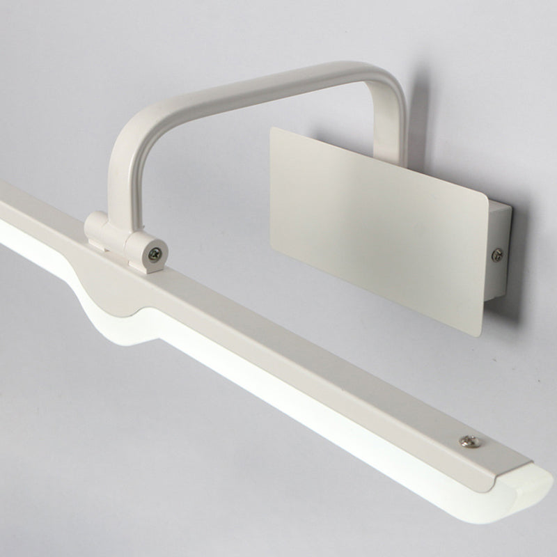 Metal Linear Vanity Wall Lights Contemporary 1 Light Vanity Lighting Fixtures in White