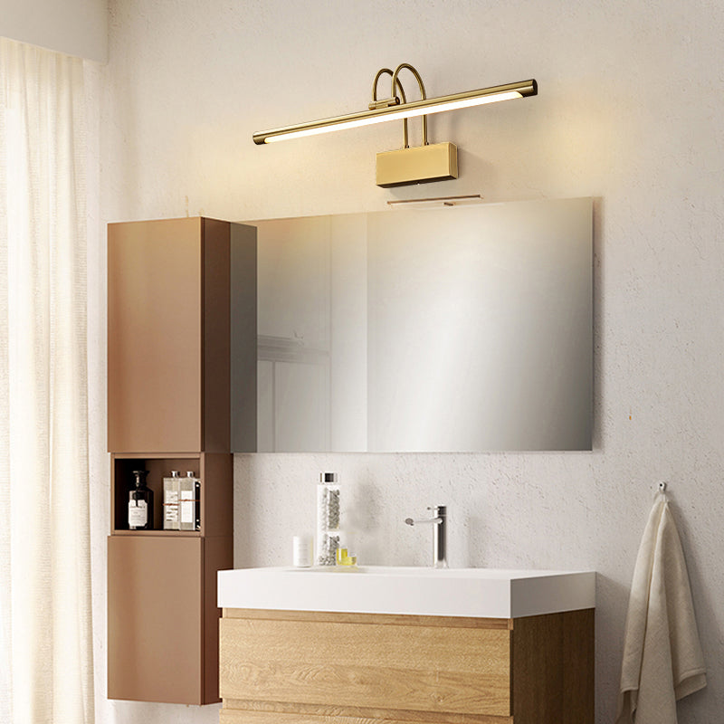 Modern Copper Mirror Front Light LED Vanity Light with Acrylic Shade for Bathroom