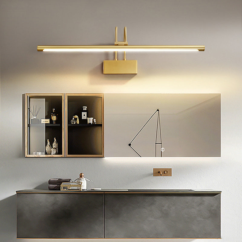 Modern Copper Mirror Front Light LED Vanity Light with Acrylic Shade for Bathroom