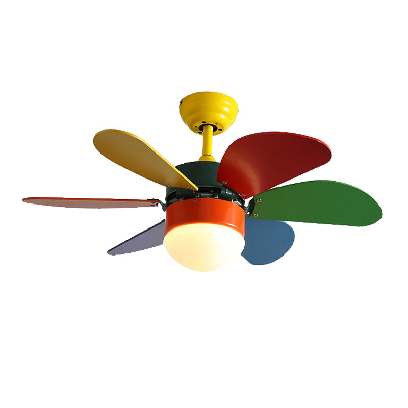 Modern Simple Ceiling Fan Lamp Colorful Ceiling Fan Light for Children's Room