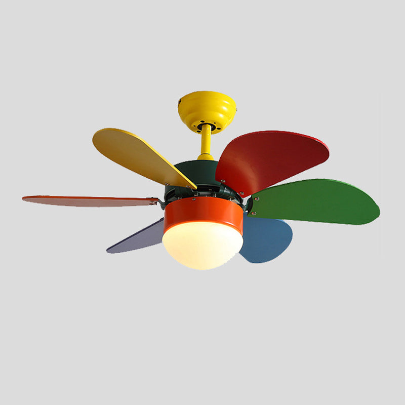 Modern Simple Ceiling Fan Lamp Colorful Ceiling Fan Light for Children's Room