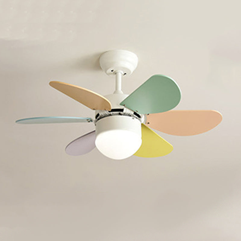 Modern Simple Ceiling Fan Lamp Colorful Ceiling Fan Light for Children's Room