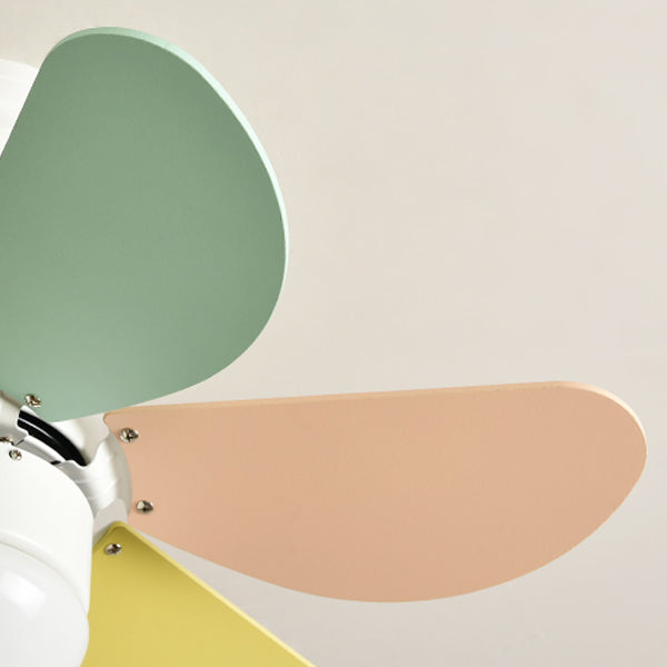 Modern Simple Ceiling Fan Lamp Colorful Ceiling Fan Light for Children's Room