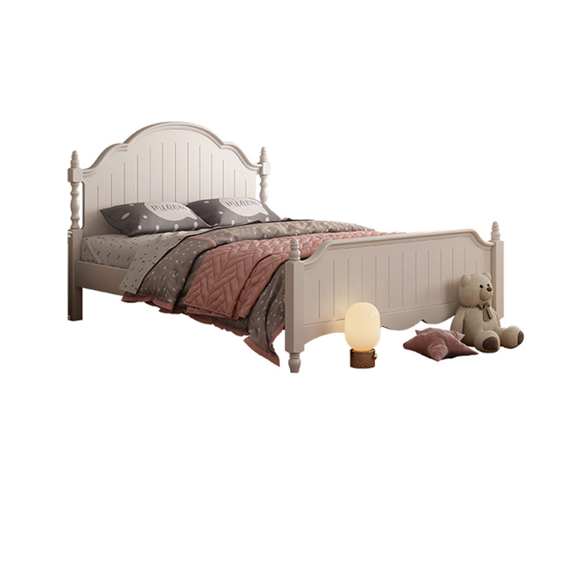 Contemporary Solid Wood Headboard Princess Panel with Footboard Pine Bed