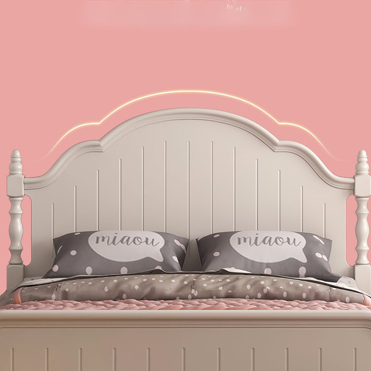 Contemporary Solid Wood Headboard Princess Panel with Footboard Pine Bed