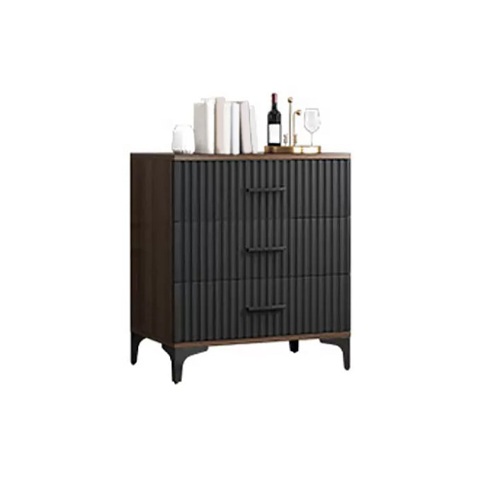 Contemporary Balck Rectangle Accent Chest with Straight Metal Legs