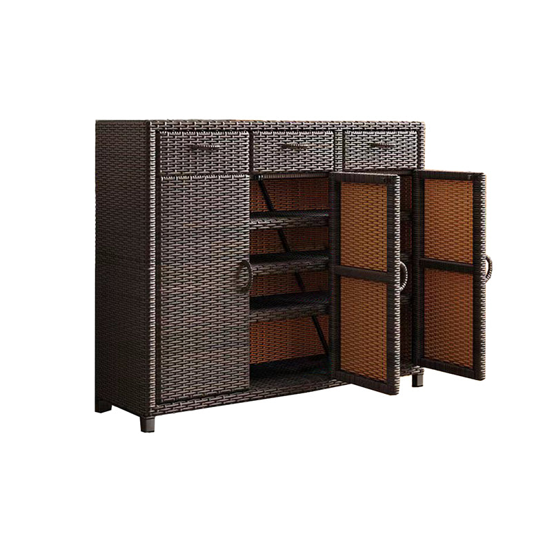 Contemporary Storage Cabinet Square Side Cabinet with Glass Paned