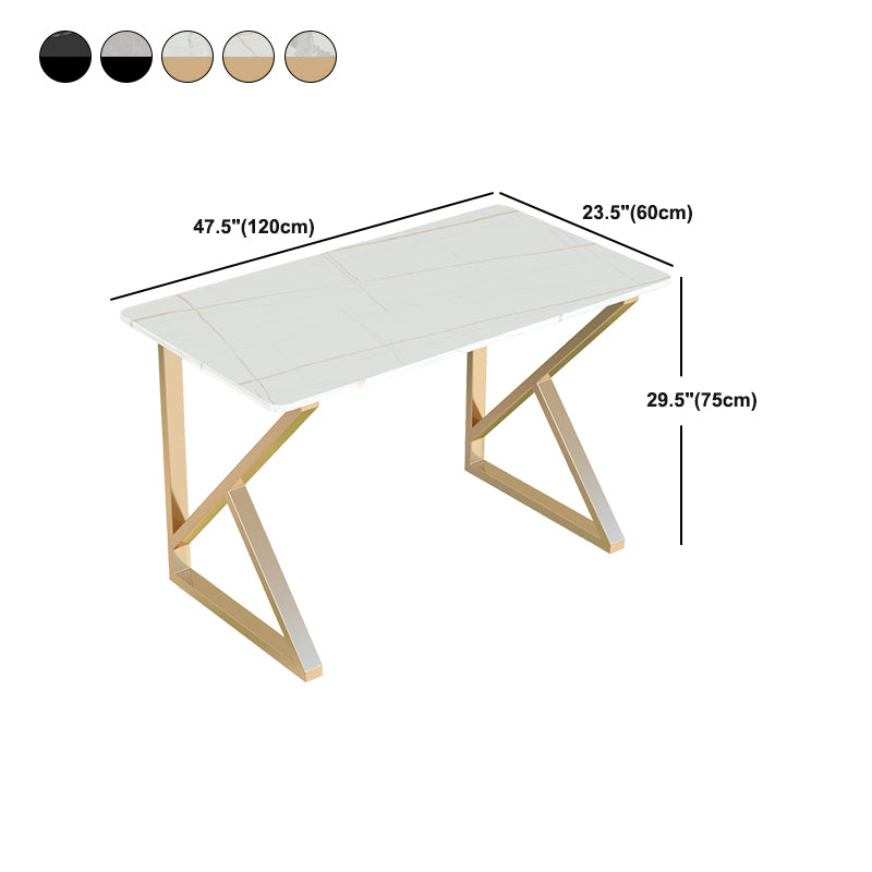 Modern Rectangular Writing Desk Home Office Desk with Metal Legs