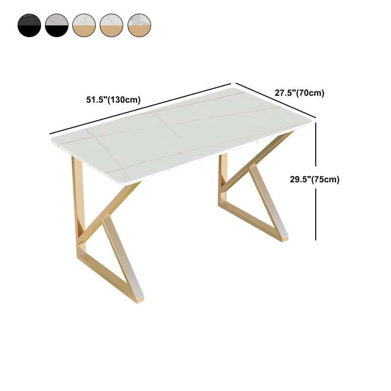 Modern Rectangular Writing Desk Home Office Desk with Metal Legs