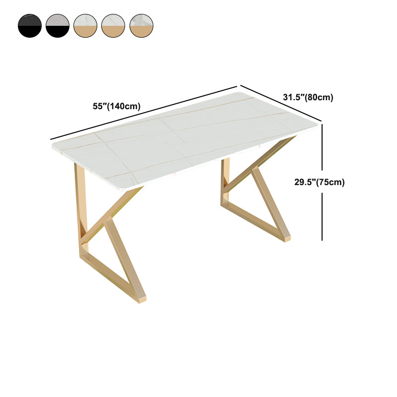 Modern Rectangular Writing Desk Home Office Desk with Metal Legs