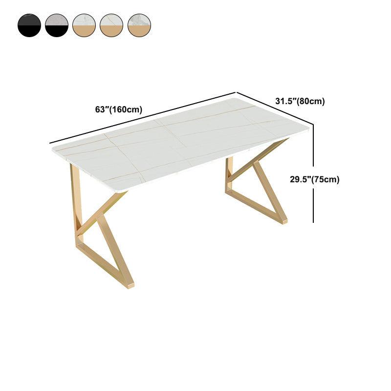 Modern Rectangular Writing Desk Home Office Desk with Metal Legs