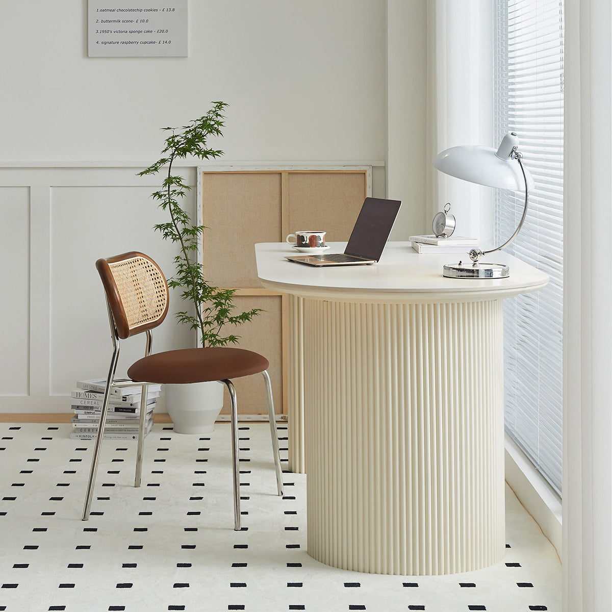 Contemporary Office Desk Peninsula White Writing Desk for Office