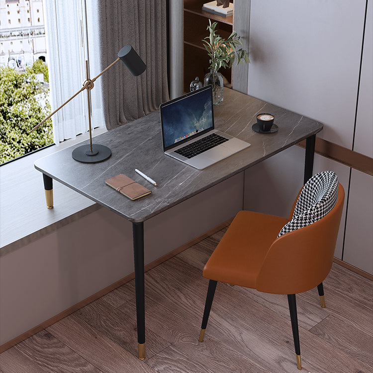 Contemporary Writing Desk Curved with Metal Legs Office Desk for Bedroom