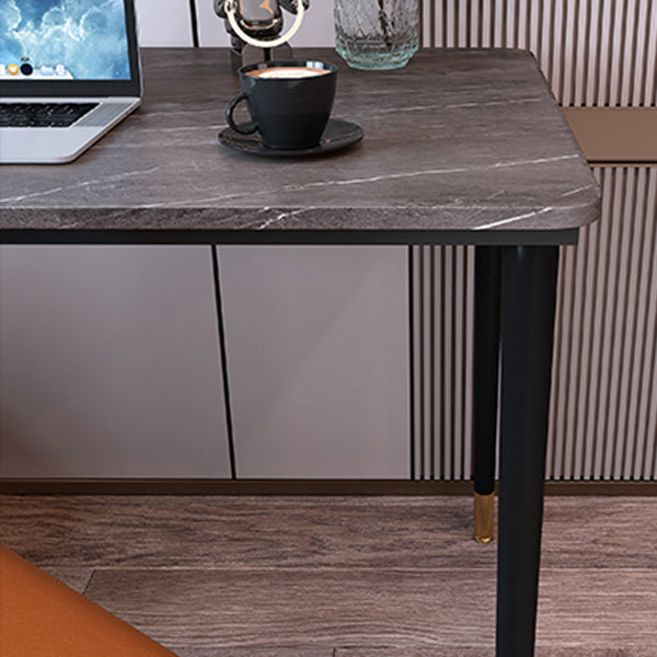 Contemporary Writing Desk Curved with Metal Legs Office Desk for Bedroom