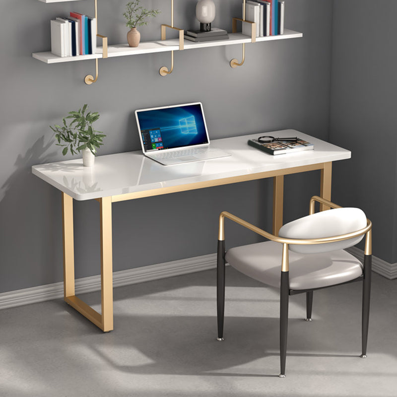 Rectangular Home Office Writing Desk Glam Style Wooden Office Desk