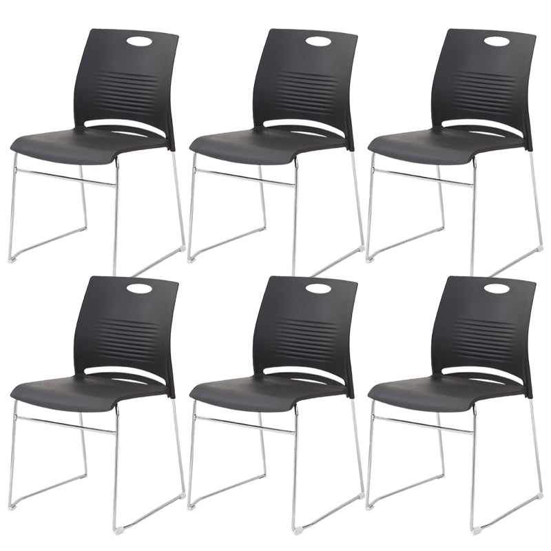 Contemporary Ergonomic Executive Chair Mid-Back No Wheels Guest Chair