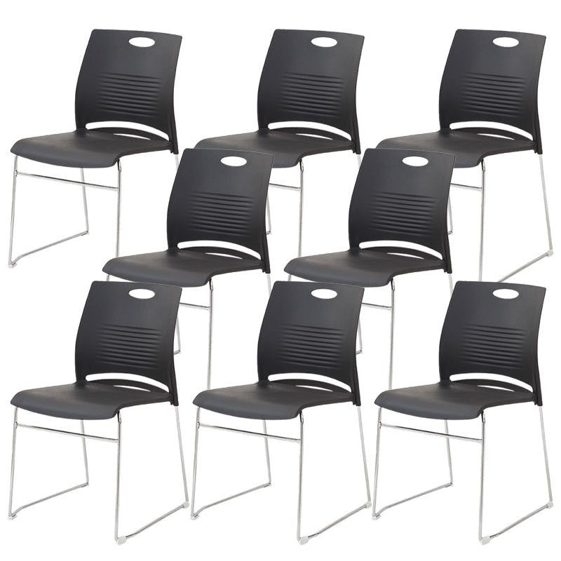 Contemporary Ergonomic Executive Chair Mid-Back No Wheels Guest Chair