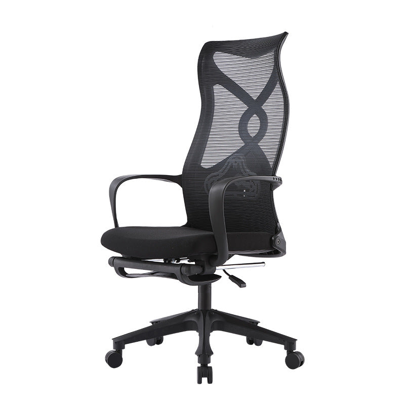 Contemporary High Back Office Chair Black Desk Microfiber Swivel Chair