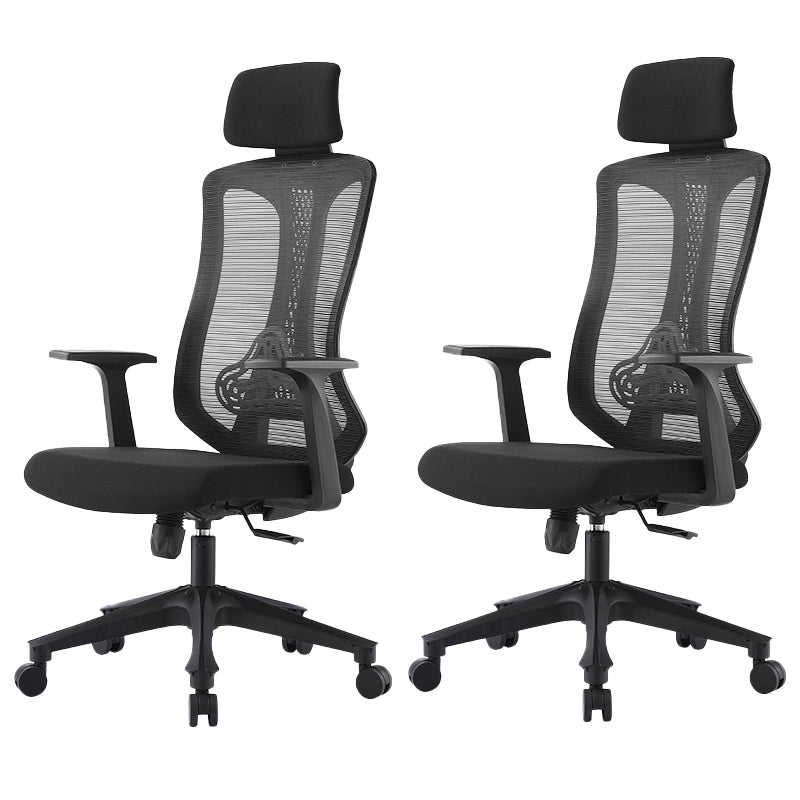 Contemporary High Back Office Chair Black Desk Microfiber Swivel Chair