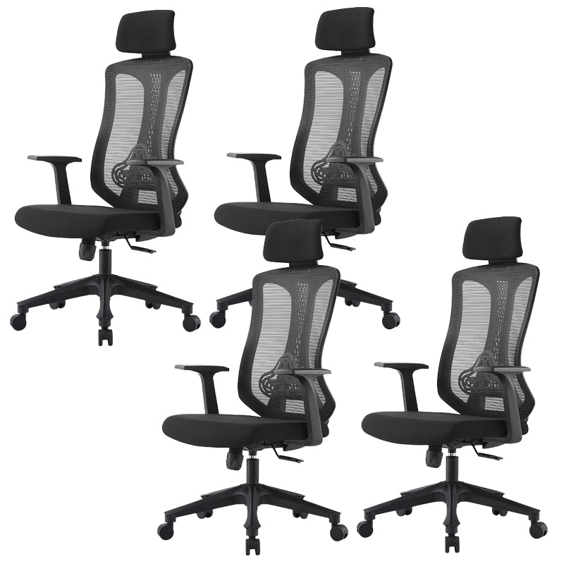 Contemporary High Back Office Chair Black Desk Microfiber Swivel Chair