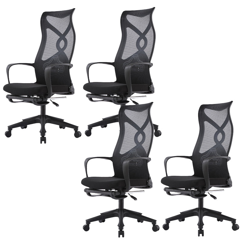 Contemporary High Back Office Chair Black Desk Microfiber Swivel Chair