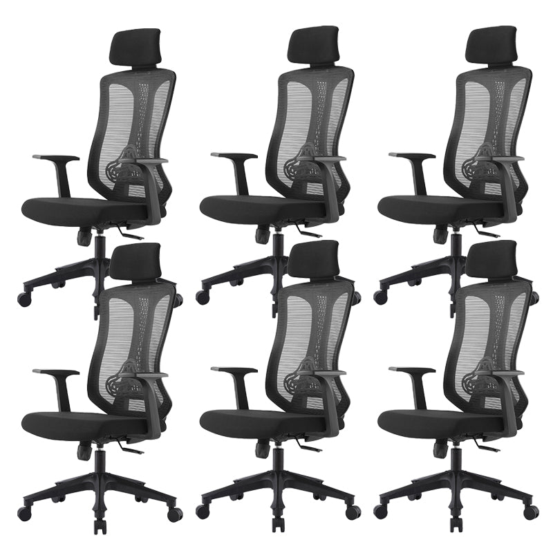 Contemporary High Back Office Chair Black Desk Microfiber Swivel Chair