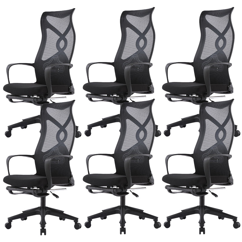 Contemporary High Back Office Chair Black Desk Microfiber Swivel Chair