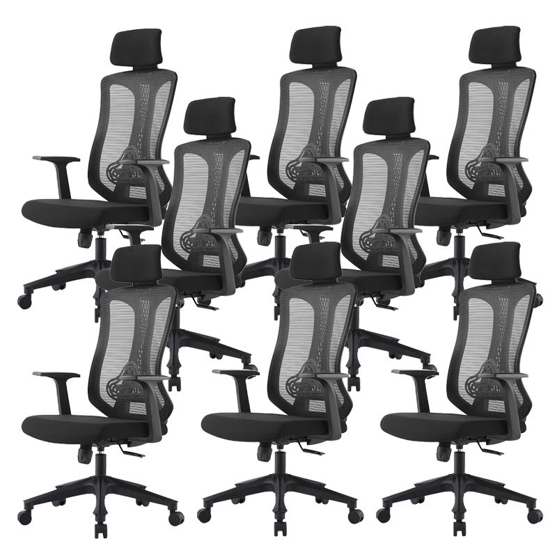 Contemporary High Back Office Chair Black Desk Microfiber Swivel Chair