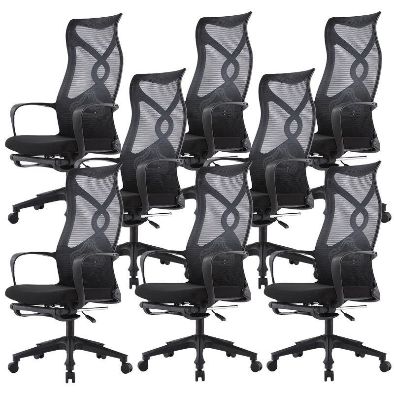 Contemporary High Back Office Chair Black Desk Microfiber Swivel Chair