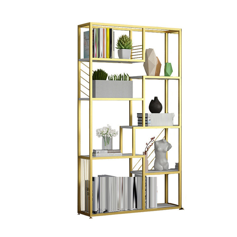 Glam Book Shelf Metal Etagere Open Shelf Bookcase for Bedroom