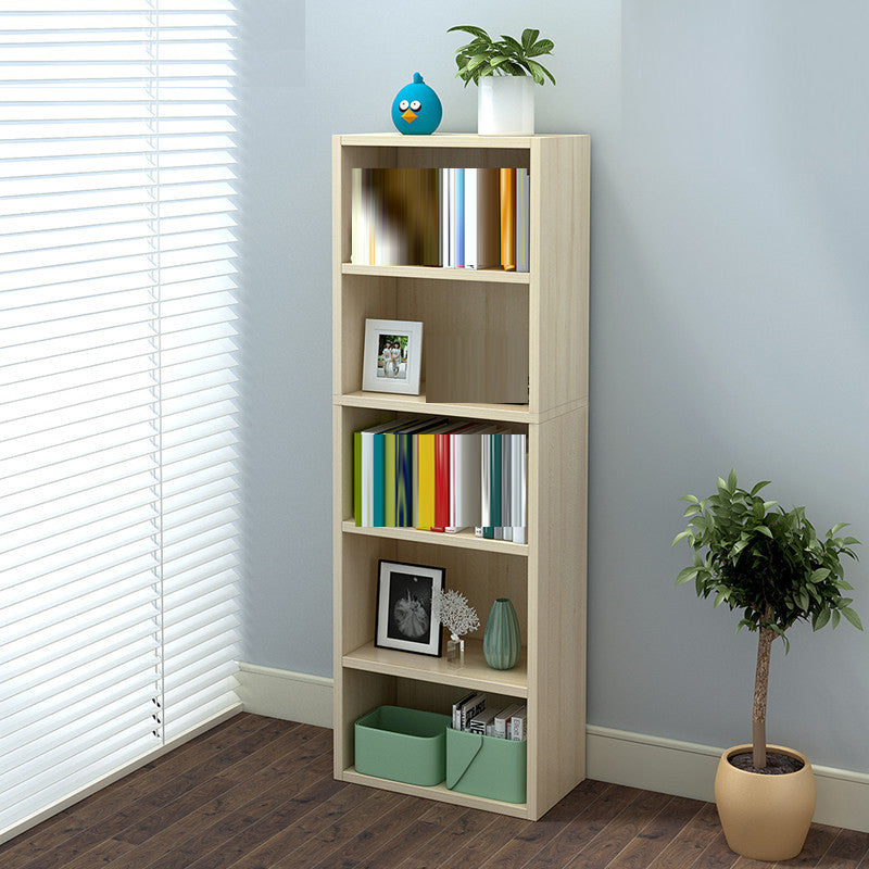 Closed Back Wooden Book Shelf Contemporary Shelf Bookcase for Home