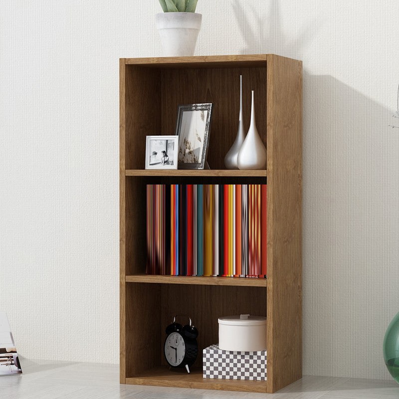 Closed Back Wooden Book Shelf Contemporary Shelf Bookcase for Home