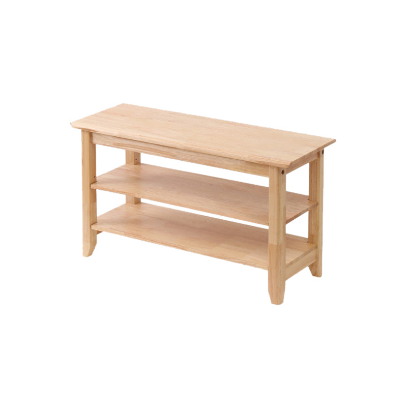 Contemporary Seating Bench Solid Wood Rectangle Bench with Storage