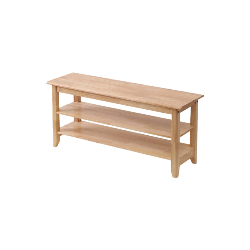 Contemporary Seating Bench Solid Wood Rectangle Bench with Storage