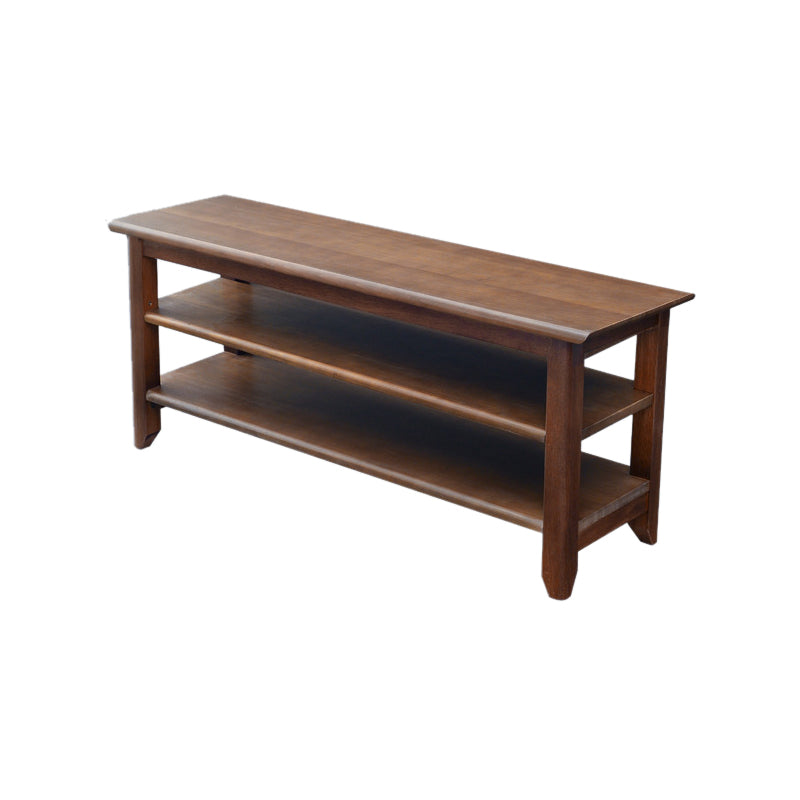 Contemporary Seating Bench Solid Wood Rectangle Bench with Storage