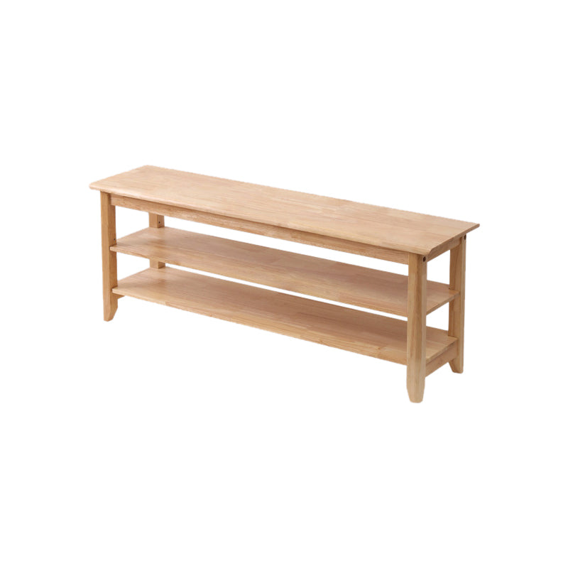 Contemporary Seating Bench Solid Wood Rectangle Bench with Storage