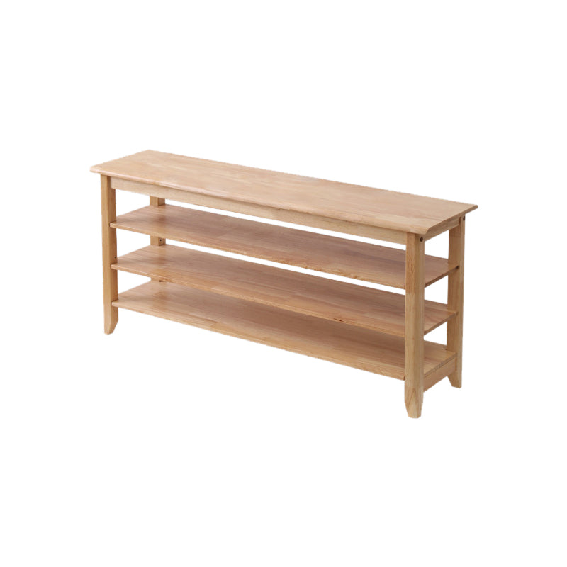 Contemporary Seating Bench Solid Wood Rectangle Bench with Storage