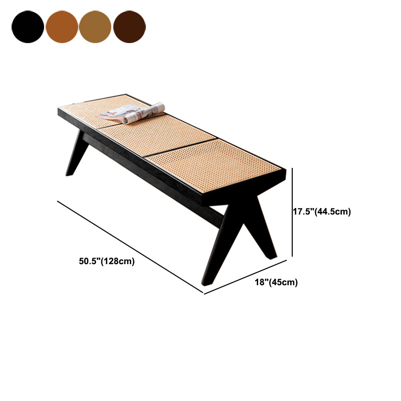 Rectangle 17.7" Wide Seating Bench Solid Wood Entryway Bench in Oak