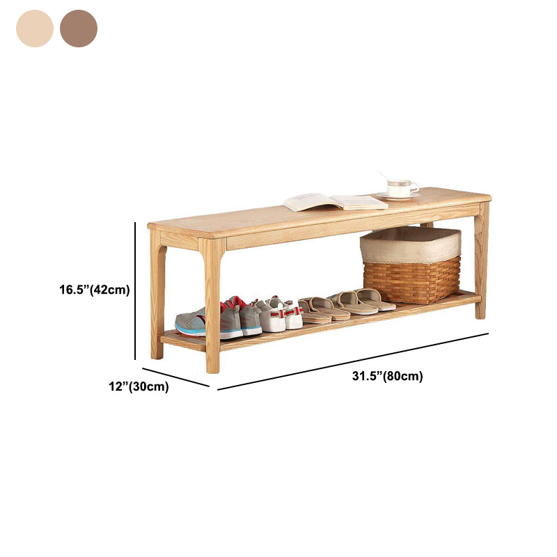 Rectangle 11.8" Wide Seating Bench Solid Wood Entryway Bench