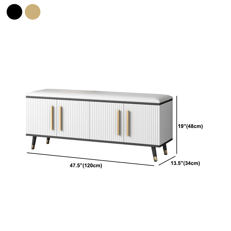 13.4" W Glam Cushioned Seating Bench Manufactured Wood Entryway Bench