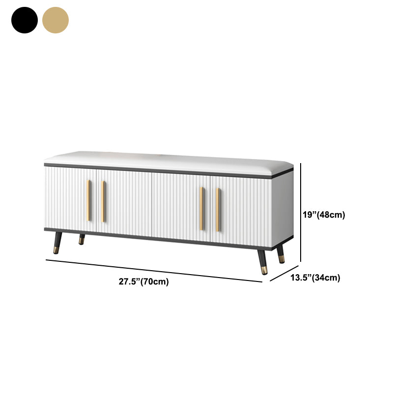 13.4" W Glam Cushioned Seating Bench Manufactured Wood Entryway Bench